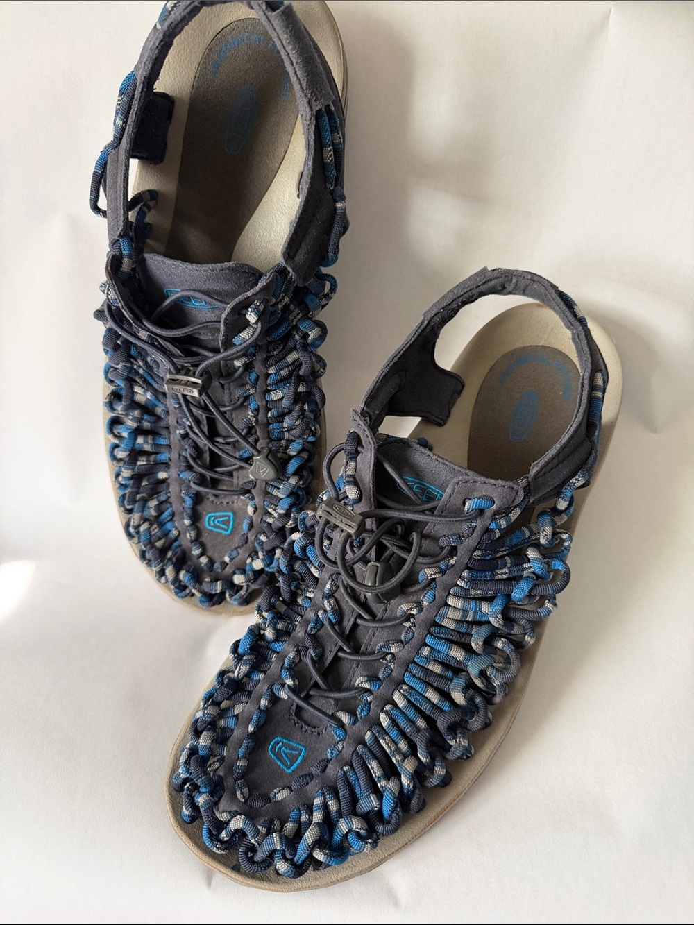 Keen Mens Uneek Paracord Water Sandals Blue & Gray Sz 11 EU44.5